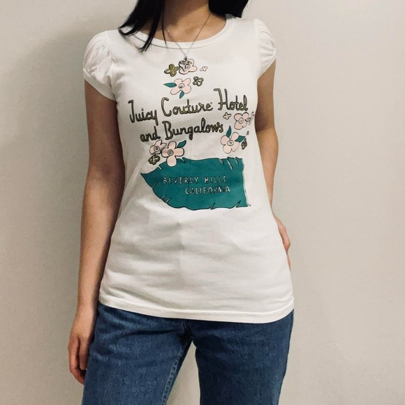 Vintage Y2K Juicy couture Made in US Hotel and Bungalows baby tee - Picture 3 of 6